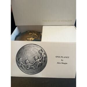 Society OF Medalists #114 1986 One Planet Alex Shagin Bronze Medal Medallion